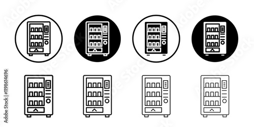 Vending machine icon black and white vector sign