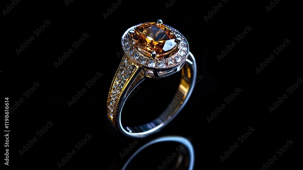 Elegant Ring on Black Background Elegant Ring on Black Background