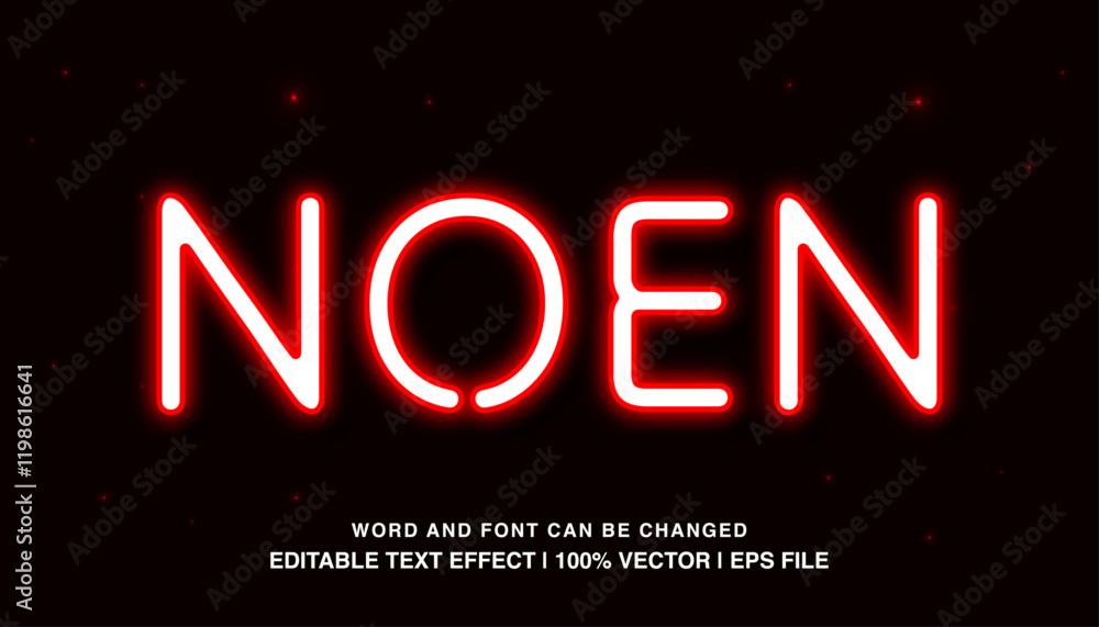 Obraz premium editable text effect red neon