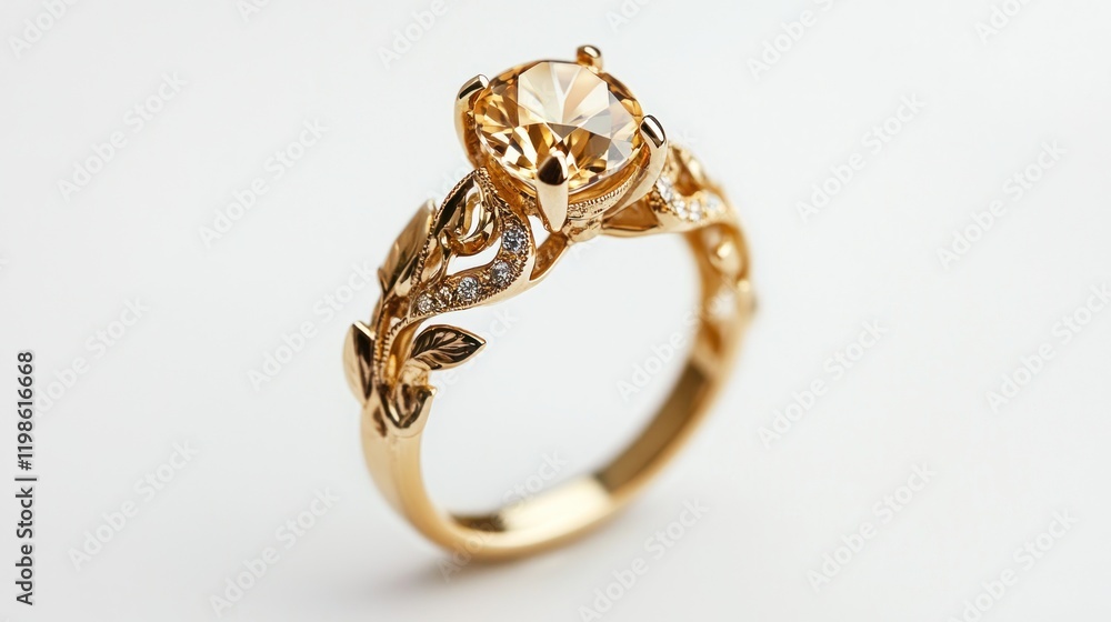 Elegant Ring on White Background Elegant Ring on White Background