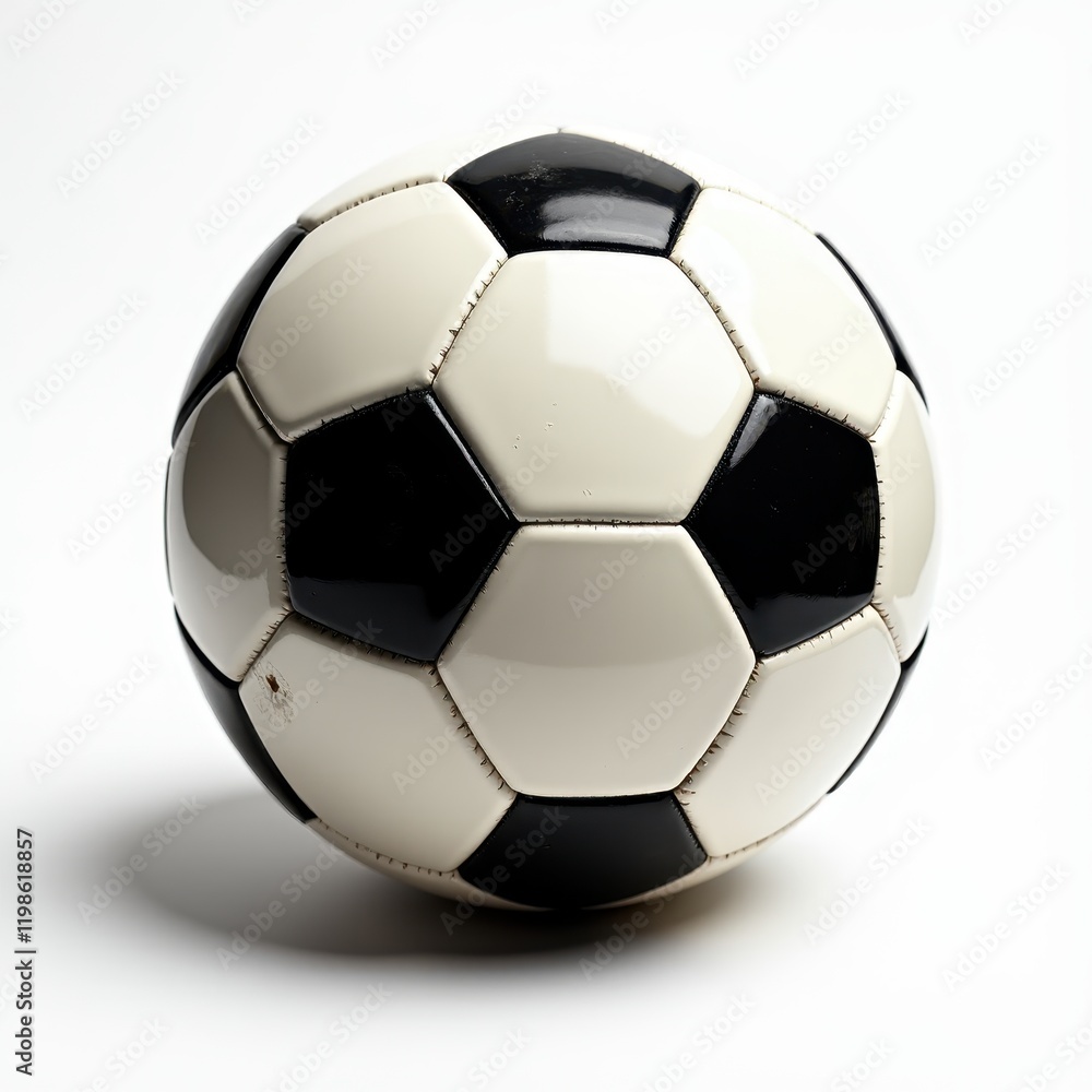 Classic Black and White Soccer Ball Isolated on White Background Sports Equipment Photography Classic Black and White Soccer Ball Isolated on White Background Sports Equipment Photography