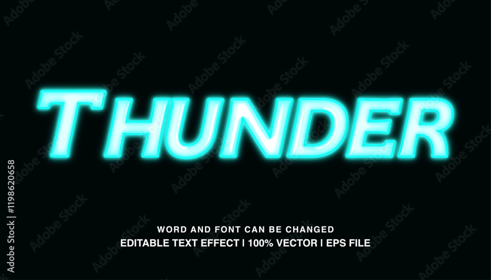 Obraz premium editable text effect thunder