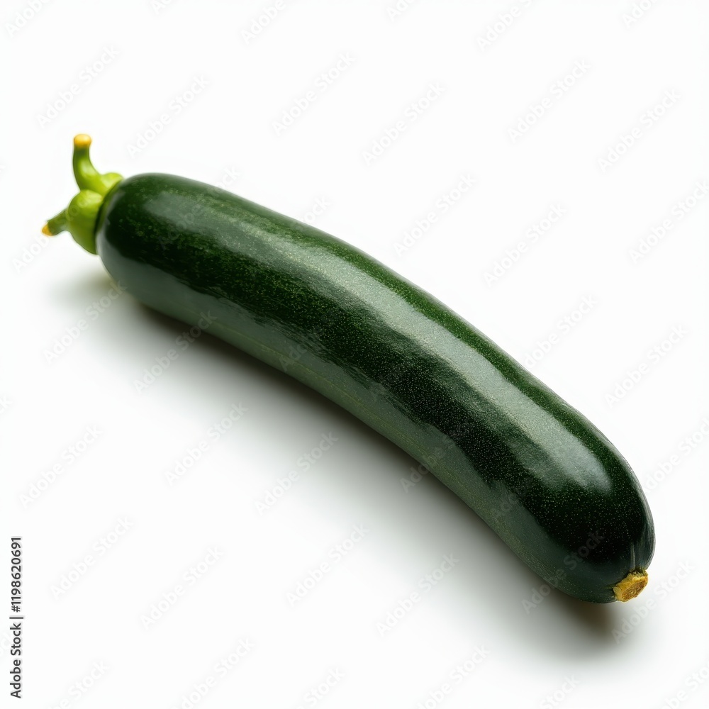 Fresh Green Zucchini Vegetable Single Isolated on White Background Fresh Green Zucchini Vegetable Single Isolated on White Background