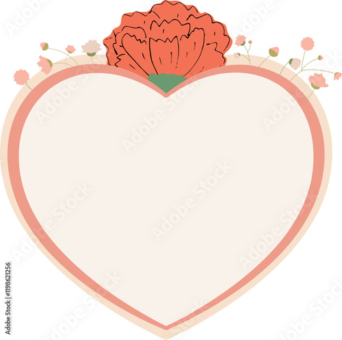 하트 배경 편지지 손편지 종이 letter paper stationery paper  chora  pink  카네이션 하트 carnation  clove pink  parents' day teacher's day heart vector illustration