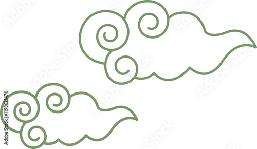 전통 구름 무늬 패턴 cloud tradition Vector illustration.