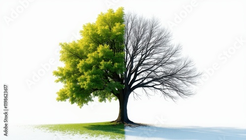 Half Dead Half Alive Tree Spring and Winter Contrast Nature Photography