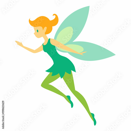 Vector illustration of a flying fairy