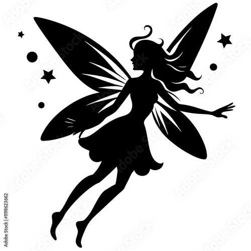 Vector illustration of a flying fairy