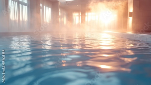 Indoor pool sunrise steam luxury relaxation resort