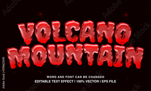 editable text effect volcano mountain red slime