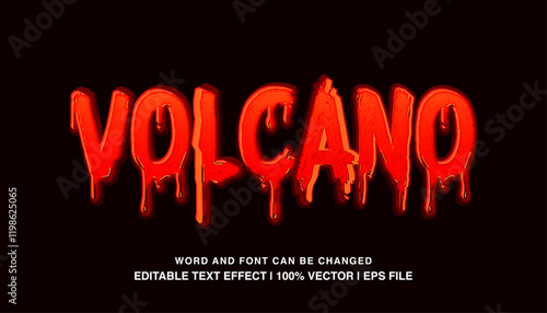editable text effect volcano slime typeface