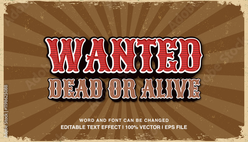 editable text effect wanted dead or alive vintage style