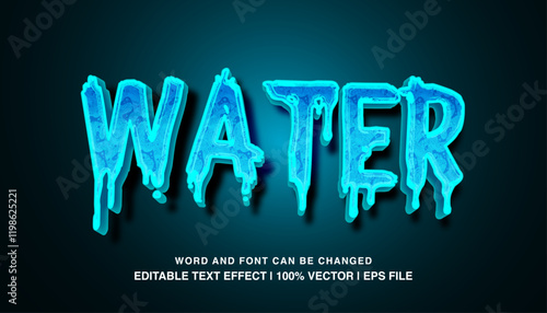 editable text effect water slime typeface