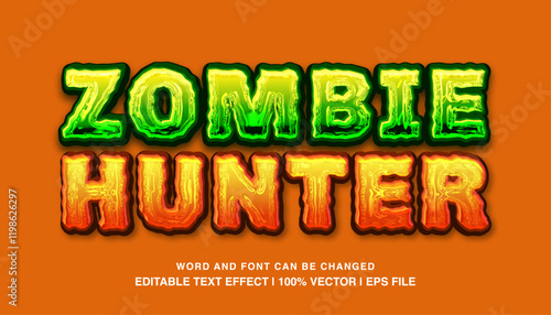 editable text effect zombie hunter