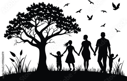 Happy Family Silhouette