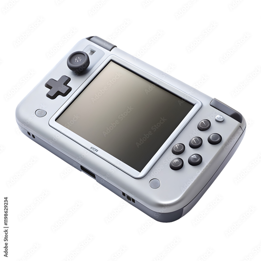 Handheld game console video portable isolated on transparent background Handheld game console video portable isolated on transparent background