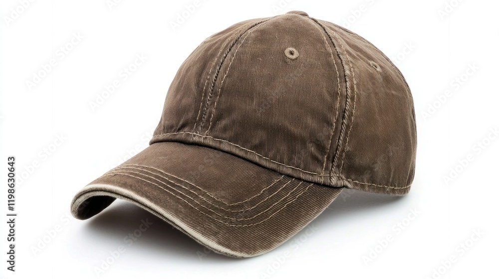 Fototapeta premium Trendy Baseball Cap on White Background