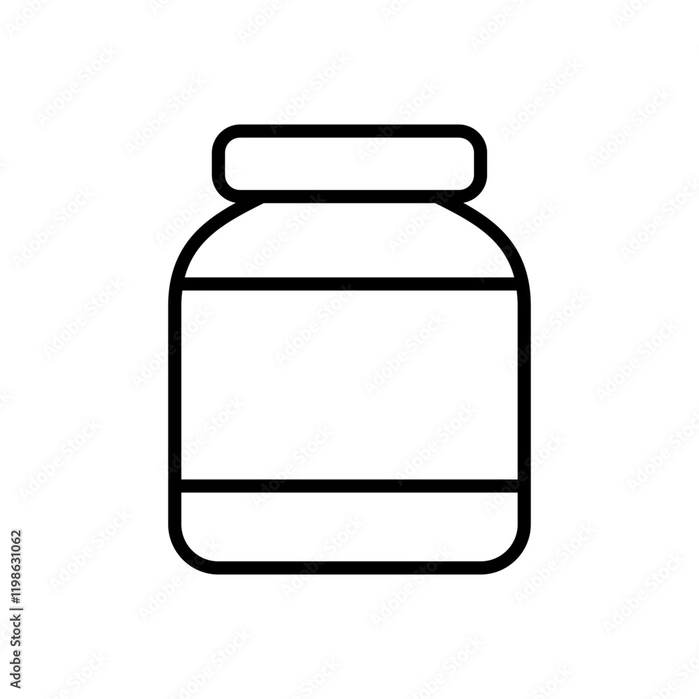 Jam jar vector icon, jam container symbol for bread flat design. Jam jar vector icon, jam container symbol for bread flat design.