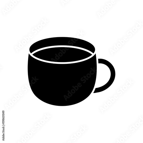 Cup vector icon, coffee cup symbol flat design.