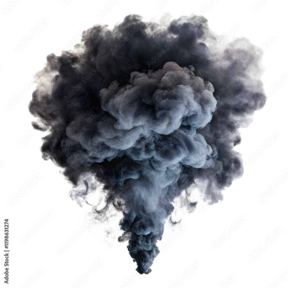 Fototapeta premium Realistic black smoke effect isolated on transparent background