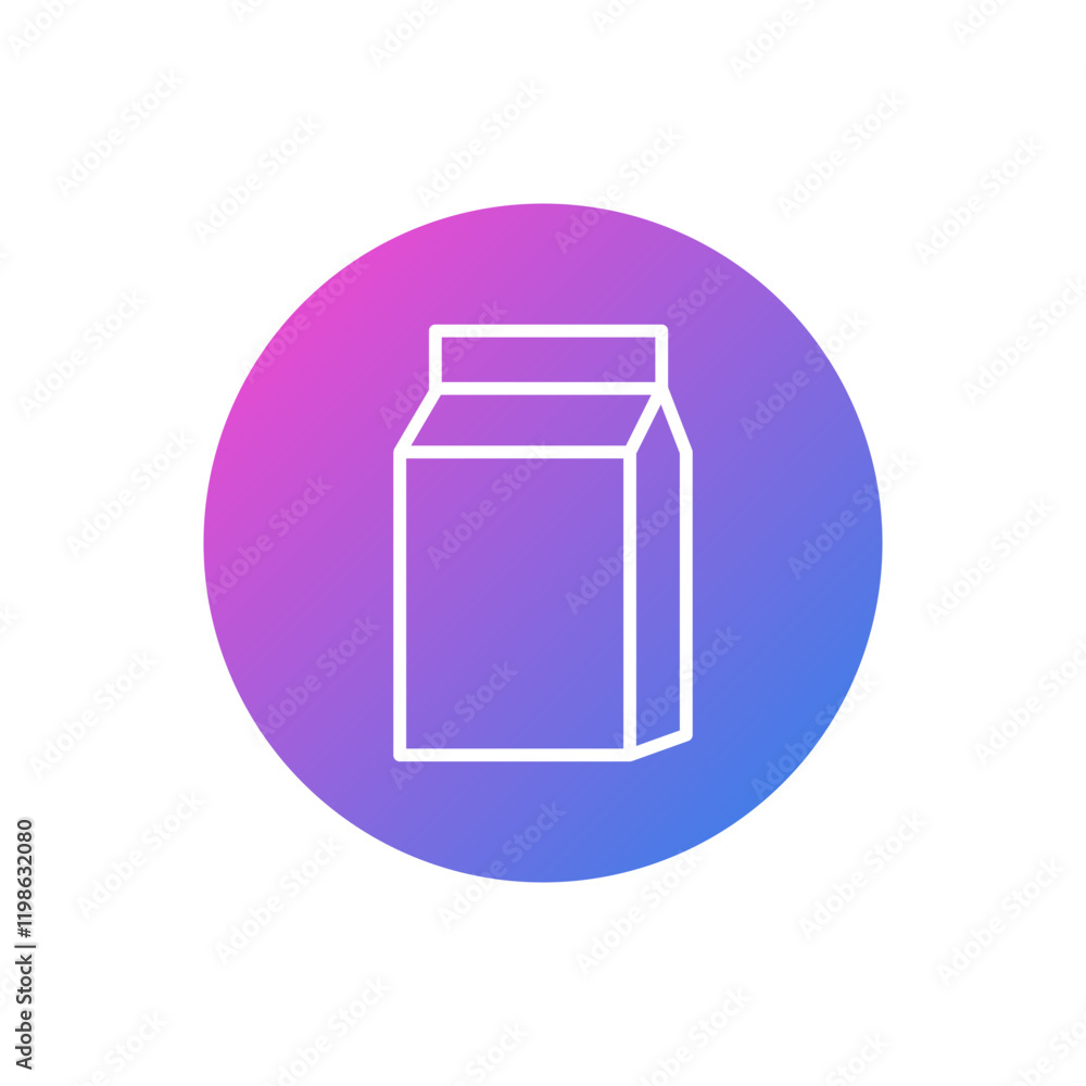 Boxed milk vector icon, flat design liquid milk symbol. Boxed milk vector icon, flat design liquid milk symbol.