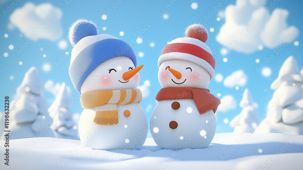 Obraz premium snowman in snow