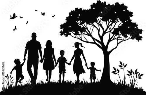 Happy Family Silhouette