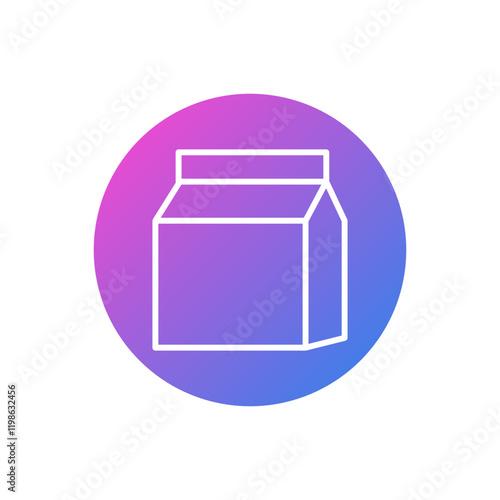 Boxed milk vector icon, flat design liquid milk symbol. photo