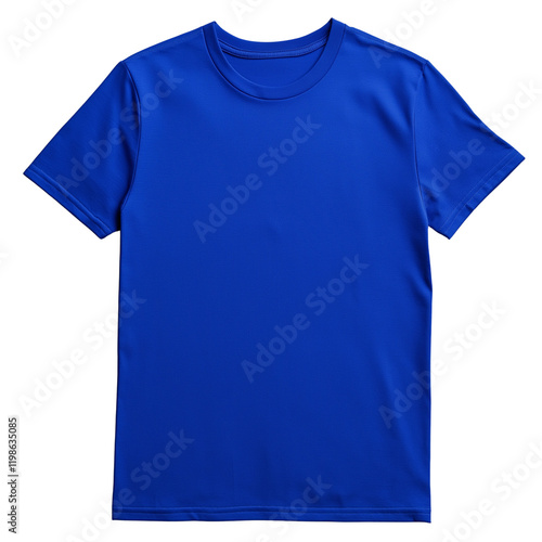 High-quality solid royal blue t-shirt mockup on a isolated on transparent background PNG  