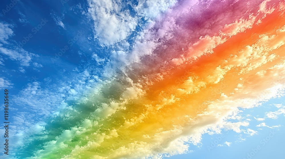 Fototapeta premium Rainbow Cloudscape A Vivid Celestial Display