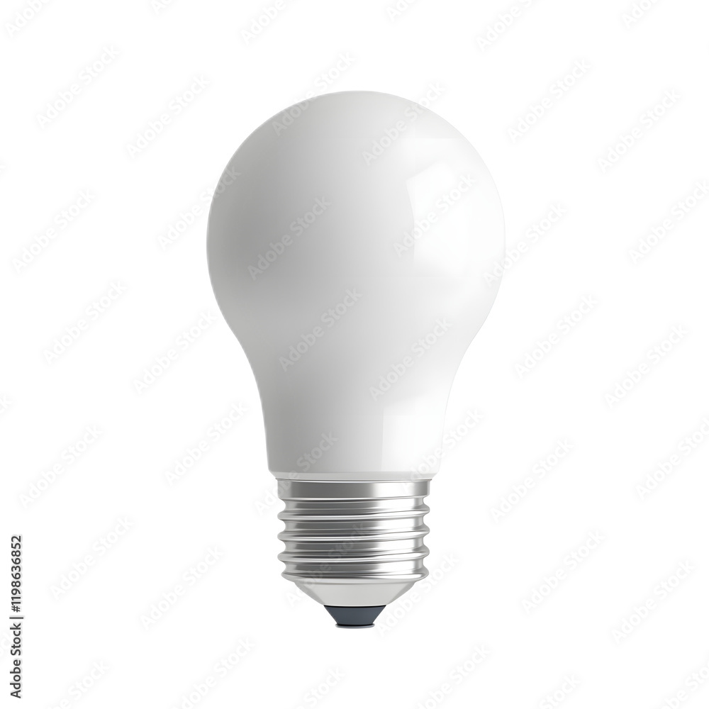 Glowing Smart LED Light Bulb on Transparent Studio Background Glowing Smart LED Light Bulb on Transparent Studio Background