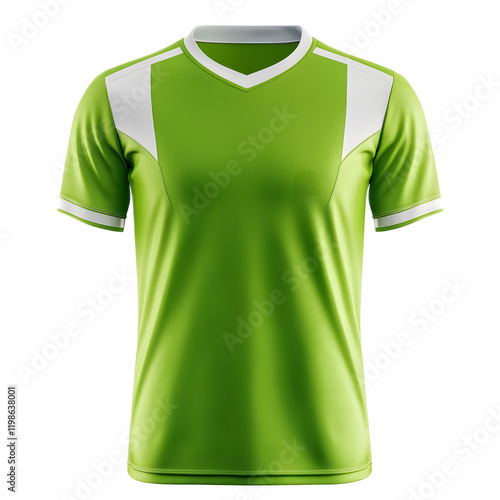 Green and White Striped Soccer Jersey Uniform Template for Sports Teams and Activewear