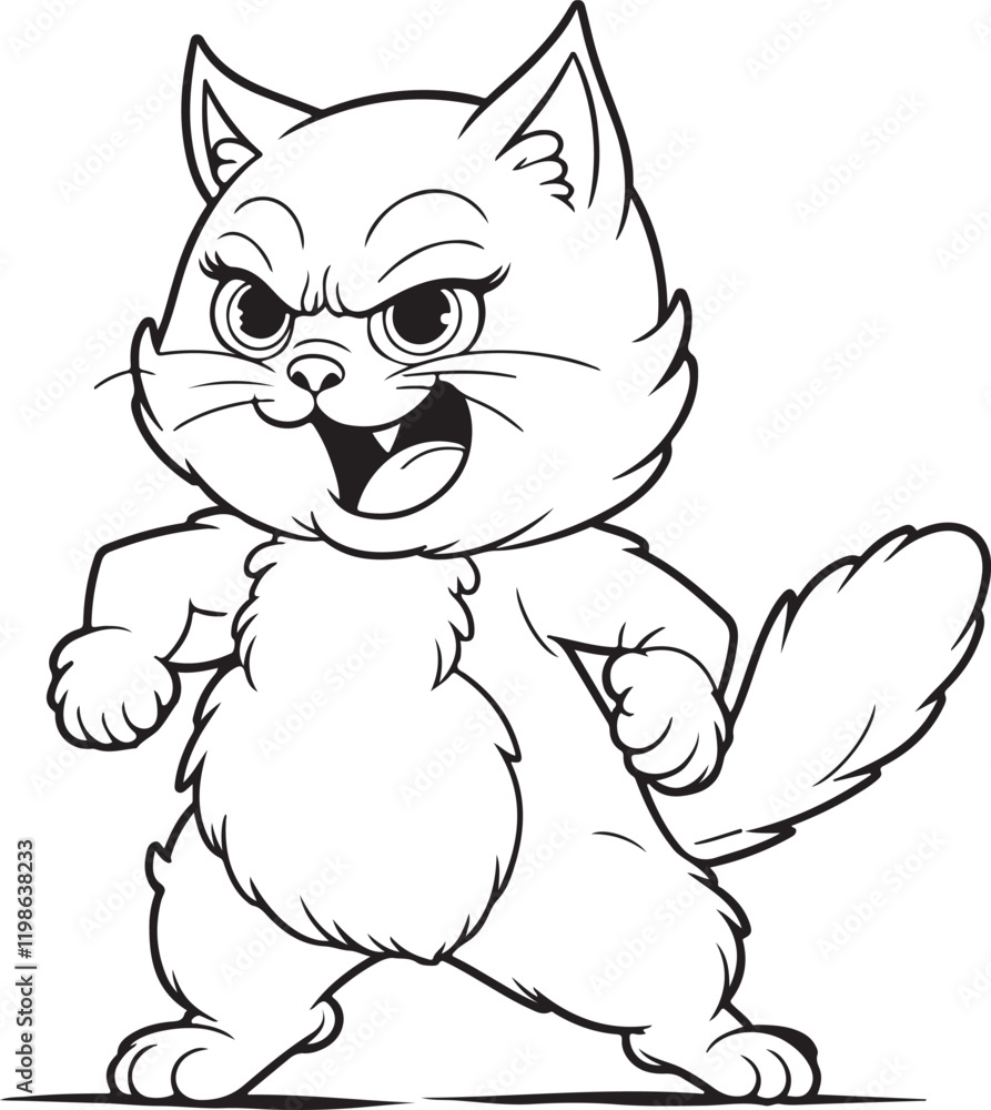 Obraz premium cat line art vector on white background