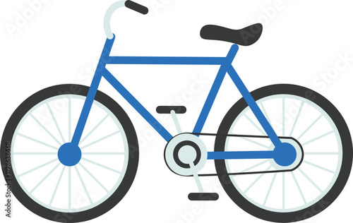 Blue Bicycle Graphic Illustration