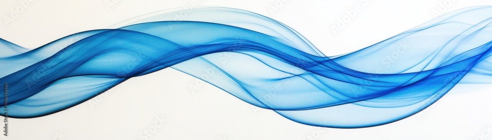 Fototapeta premium A flowing wave of blue abstract design, representing fluidity and motion, ideal for backgrounds and artistic expressions.