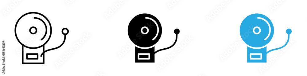 Bell school icon black white vector outline Bell school icon black white vector outline