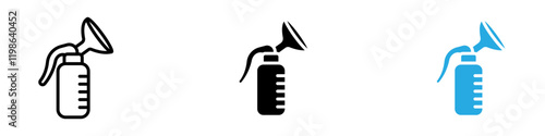 breast pump icon black white vector outline