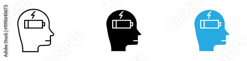 Burnout icon black white vector outline