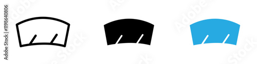 car windscreen icon black white vector outline