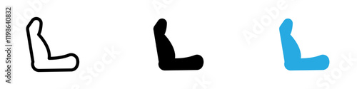 Car seat icon black white vector outline