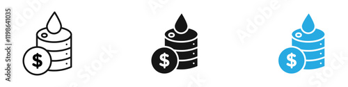 Commodity icon black white vector outline