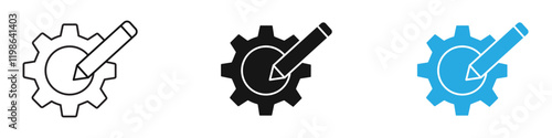 Customized icon black white vector outline