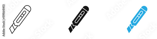 cutter icon black white vector outline