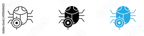 Debug icon black white vector outline
