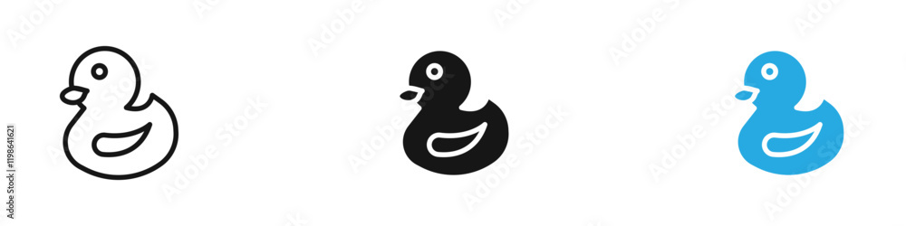 Duck icon black white vector outline Duck icon black white vector outline