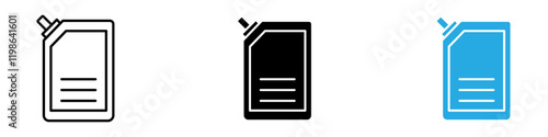 Doy pack pouch icon black white vector outline