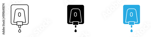 Electrical soap box icon black white vector outline