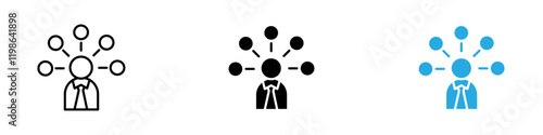 Expert opinion icon black white vector outline
