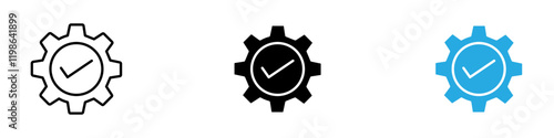Execution icon black white vector outline