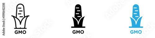 GMO icon black white vector outline
